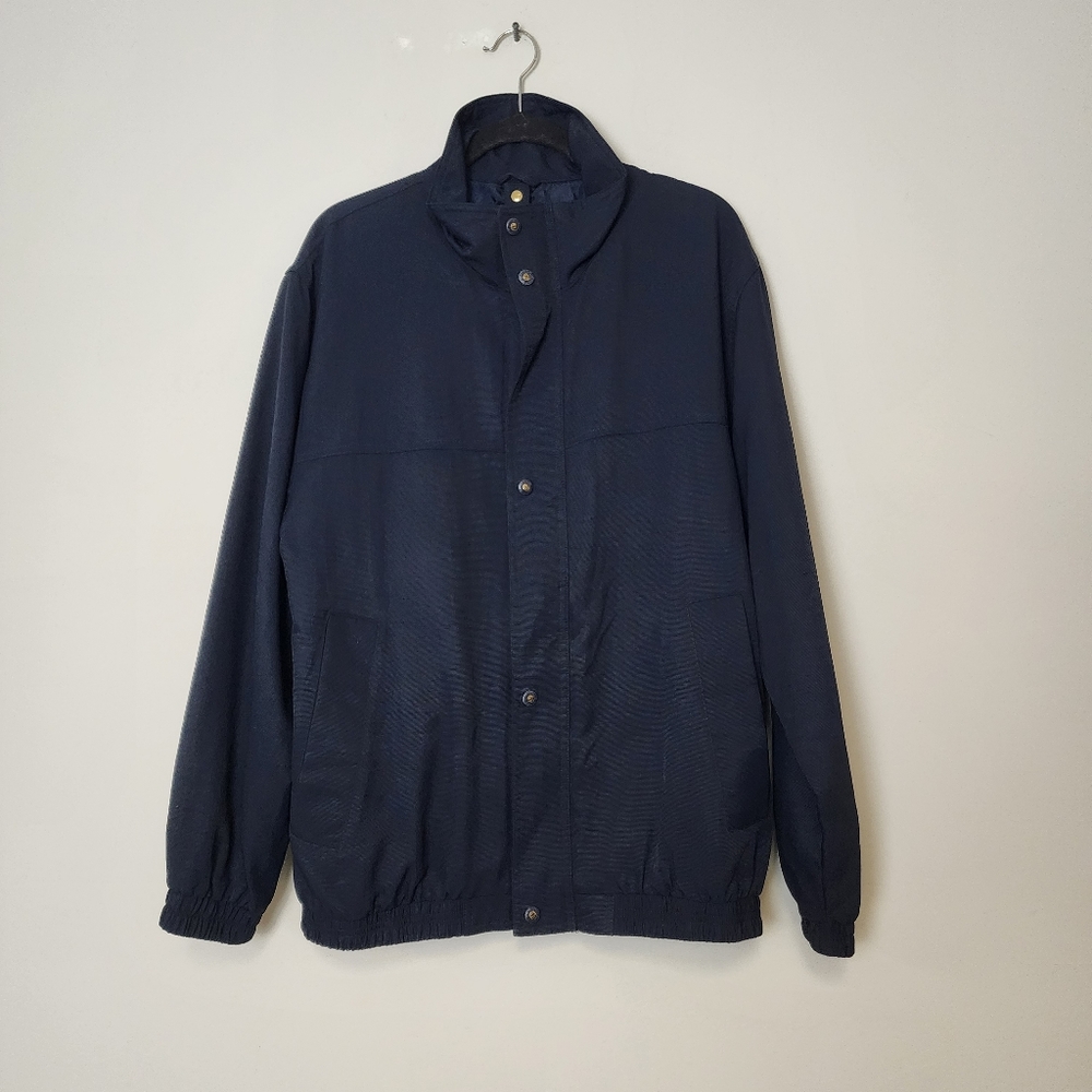 Cutter & Buck weathertec zip snap navy jacket